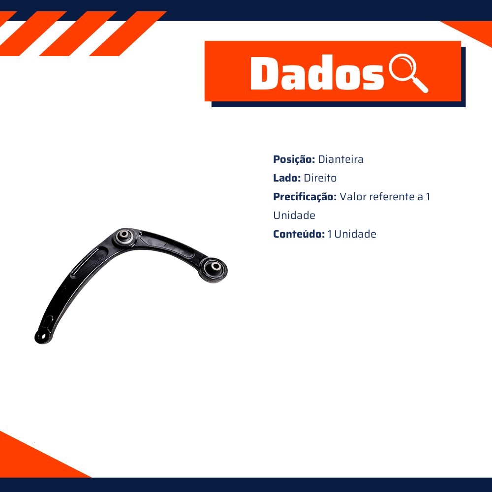 Bandeja Dianteira Lado Direito - Metalsystem - 08257DMS