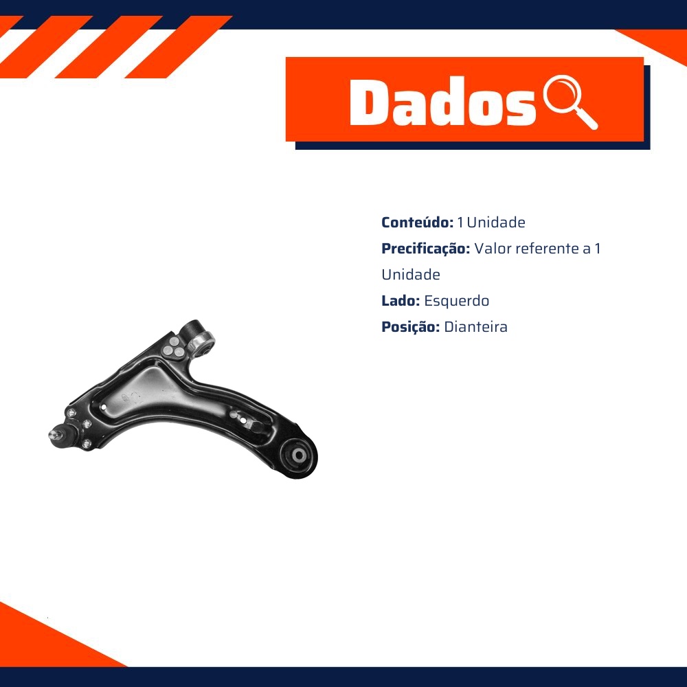 Bandeja Dianteira Lado Esquerdo para Chevrolet Corsa e Corsa Sedan - MetalSystem - 30042EMS