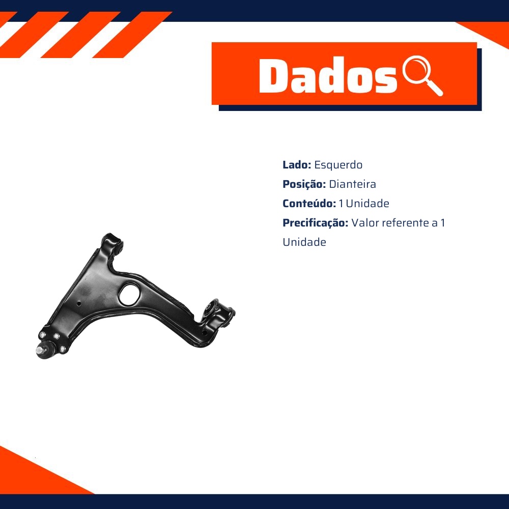 Bandeja Dianteira Lado Esquerdo - Metalsystem - 08235CEMS