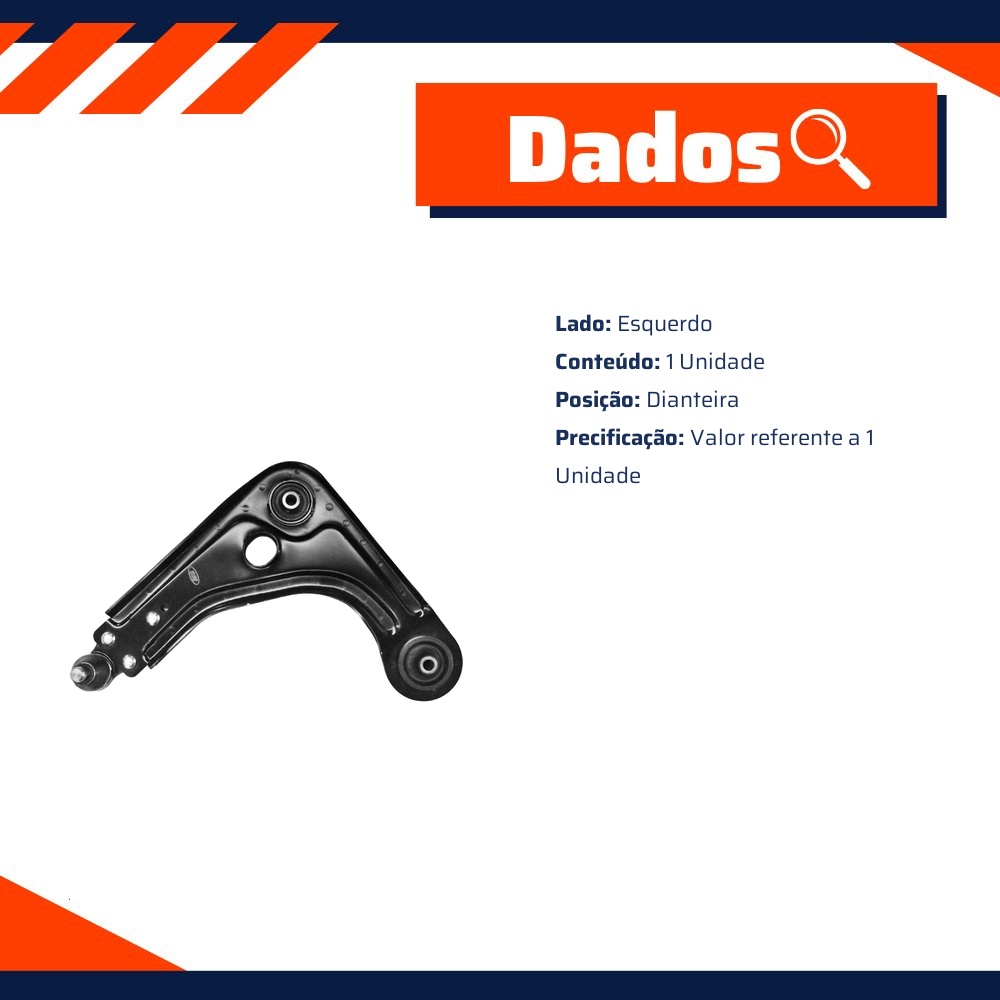Bandeja Dianteira Lado Esquerdo para Ford Fiesta e Ka - MetalSystem - 08173EMS