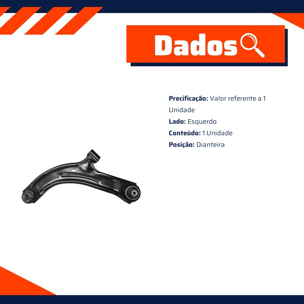 Bandeja Dianteira Lado Esquerdo - Metalsystem - 08946EMS