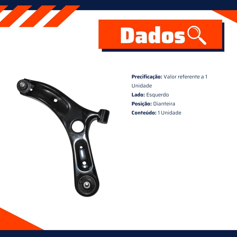 Bandeja Dianteira Lado Esquerdo para Hyundai Creta - MetalSystem - 08976EMS