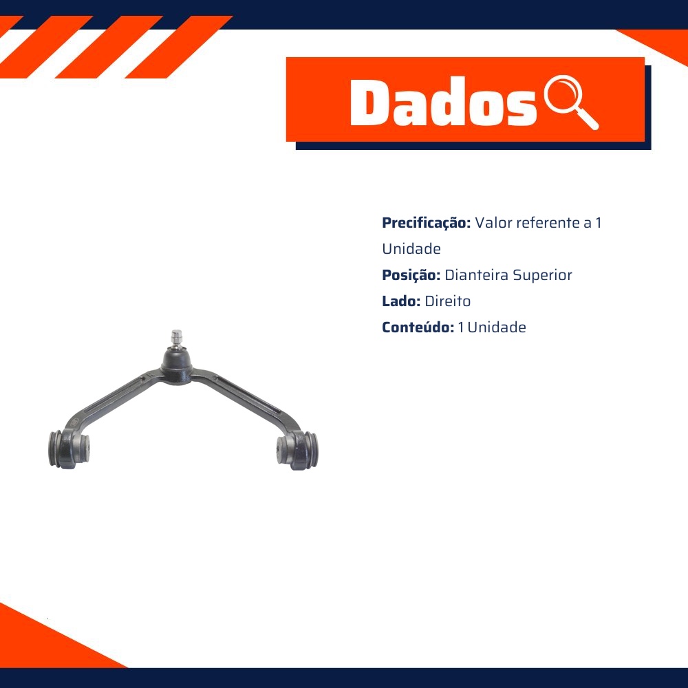 Bandeja Dianteira Superior Lado Direito para Ford Ranger - MetalSystem - 35000DMS