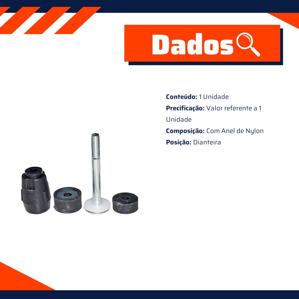 Bieleta Dianteira com Anel de Nylon para Renault Logan e Sandero - MetalSystem - 30225+MS