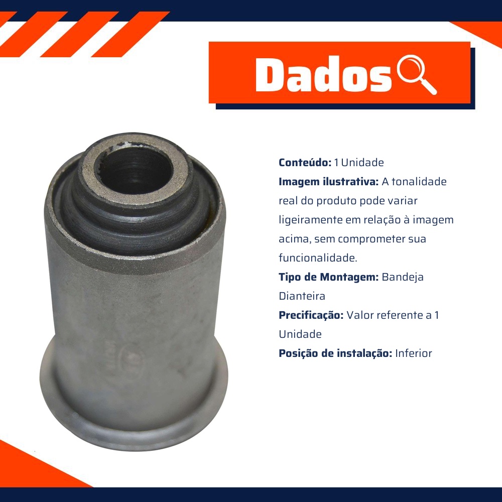 Bucha da Bandeja Dianteira Inferior para Mitsubishi Pajero e Pajero Tr4 - MetalSystem - 30476+MS