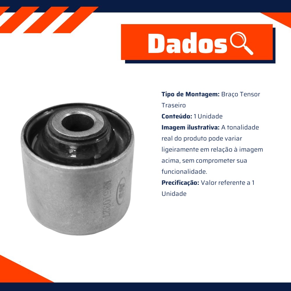 Bucha do Braço Tensor Traseiro para Mitsubishi Pajero Tr4 - MetalSystem - 30472+MS