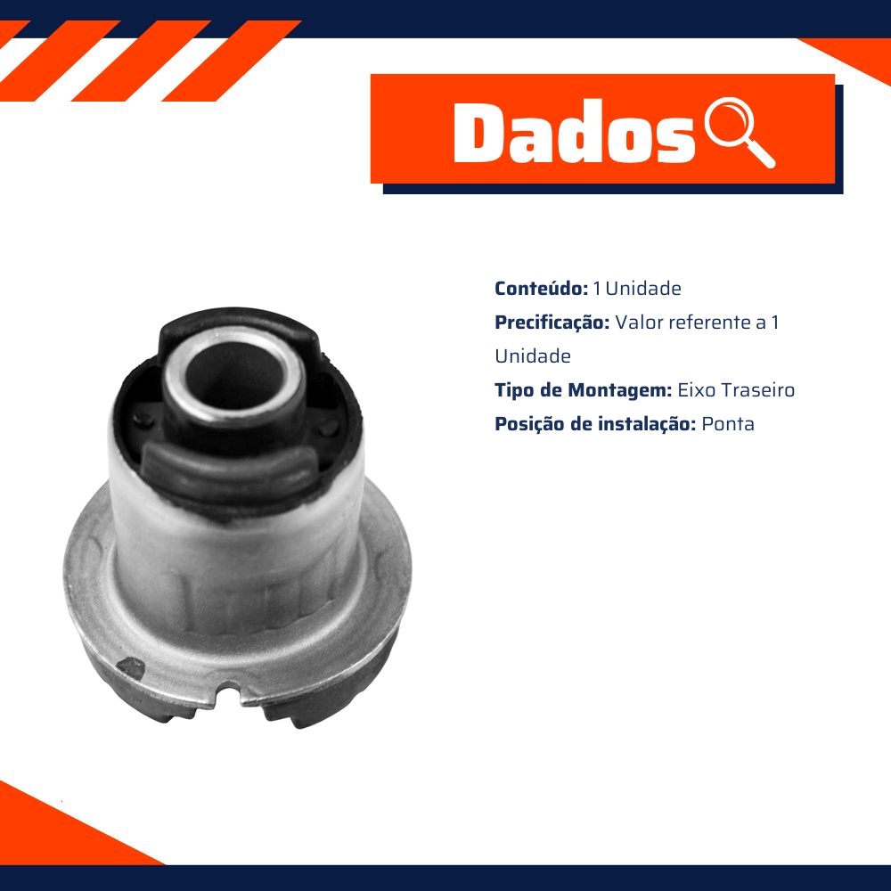 Bucha da Ponta do Eixo Traseiro para Peugeot 206 e 207 - MetalSystem - 30432+MS