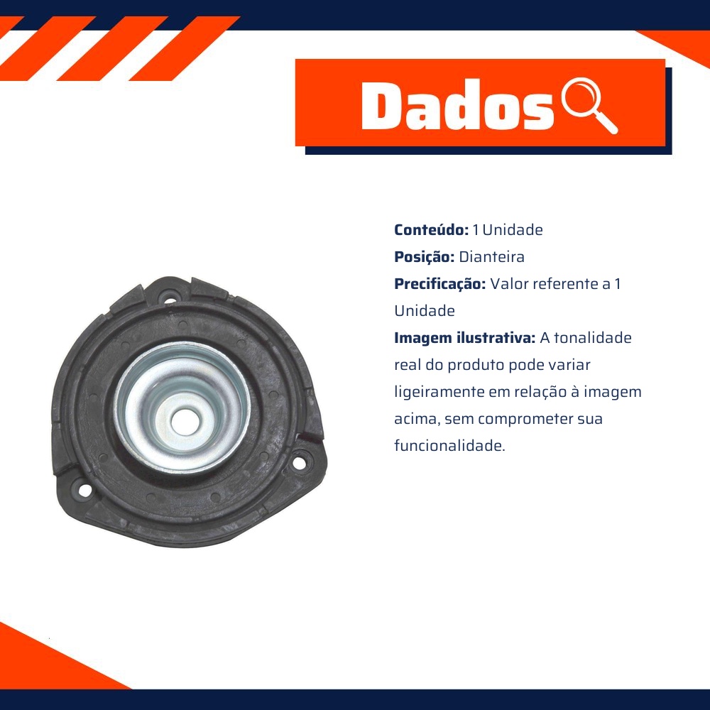 Coxim do Amortecedor Dianteiro - Metalsystem - 04085+MS
