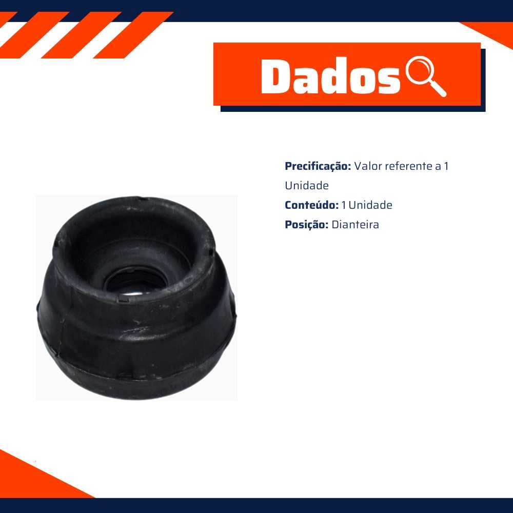Coxim do Amortecedor Dianteiro - Metalsystem - 30070+MS