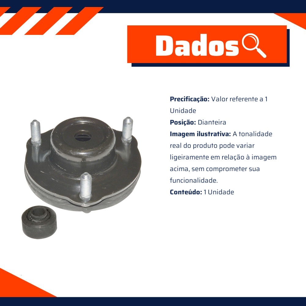 Coxim do Amortecedor Dianteiro para Toyota Hilux e Land Cruiser - MetalSystem - 30543+MS