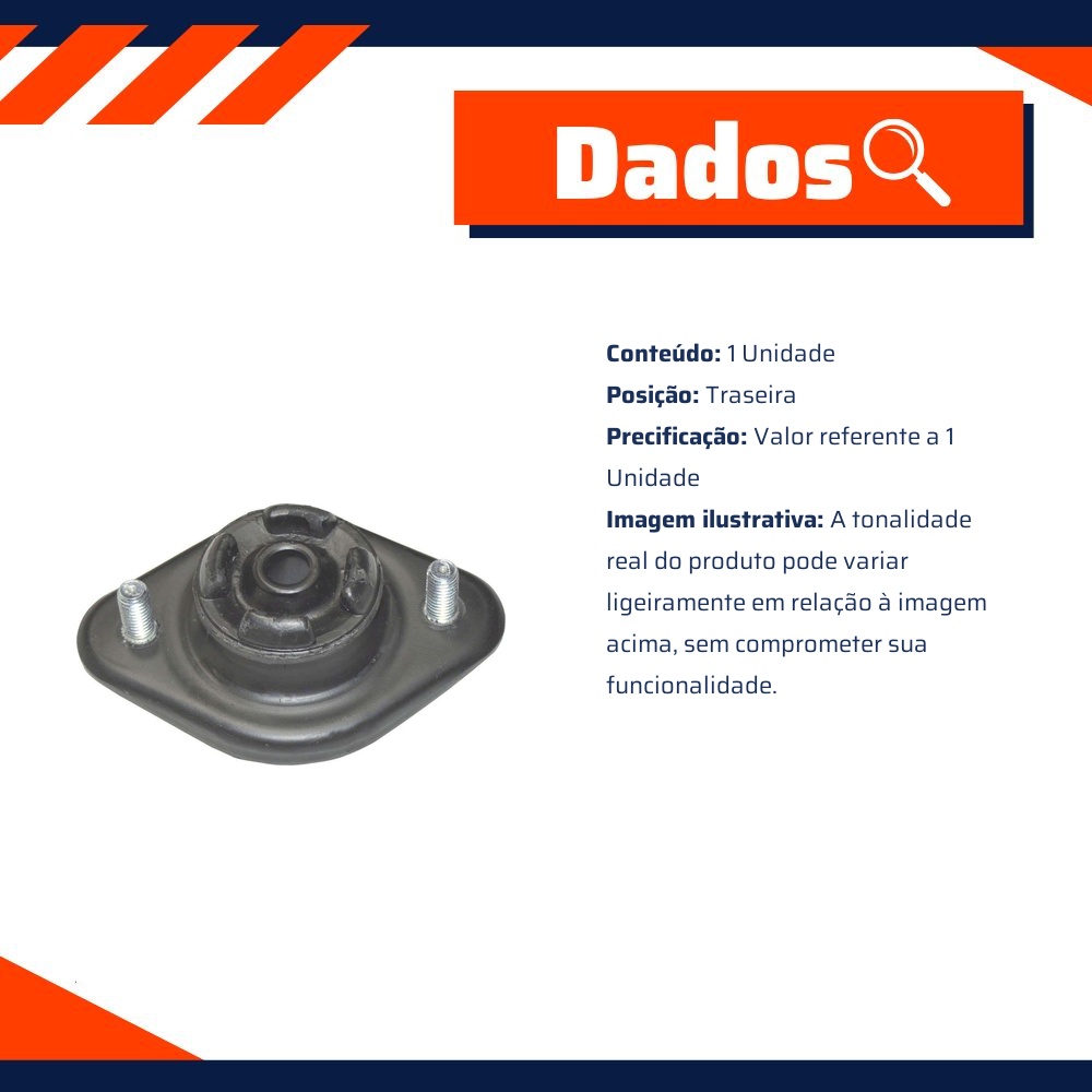 Coxim do Amortecedor Traseiro - Metalsystem - 30053+MS