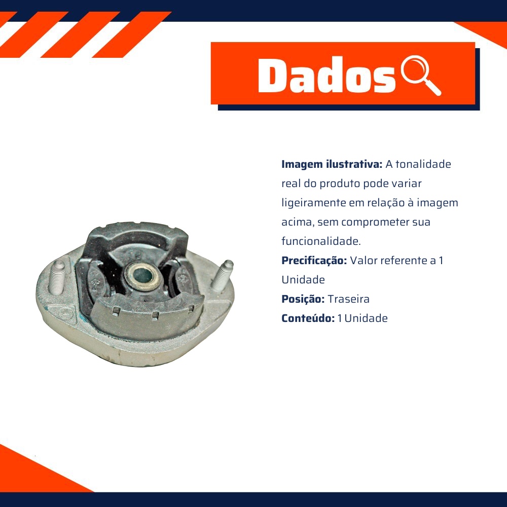 Coxim Traseiro do Câmbio - Metalsystem - 30924+MS