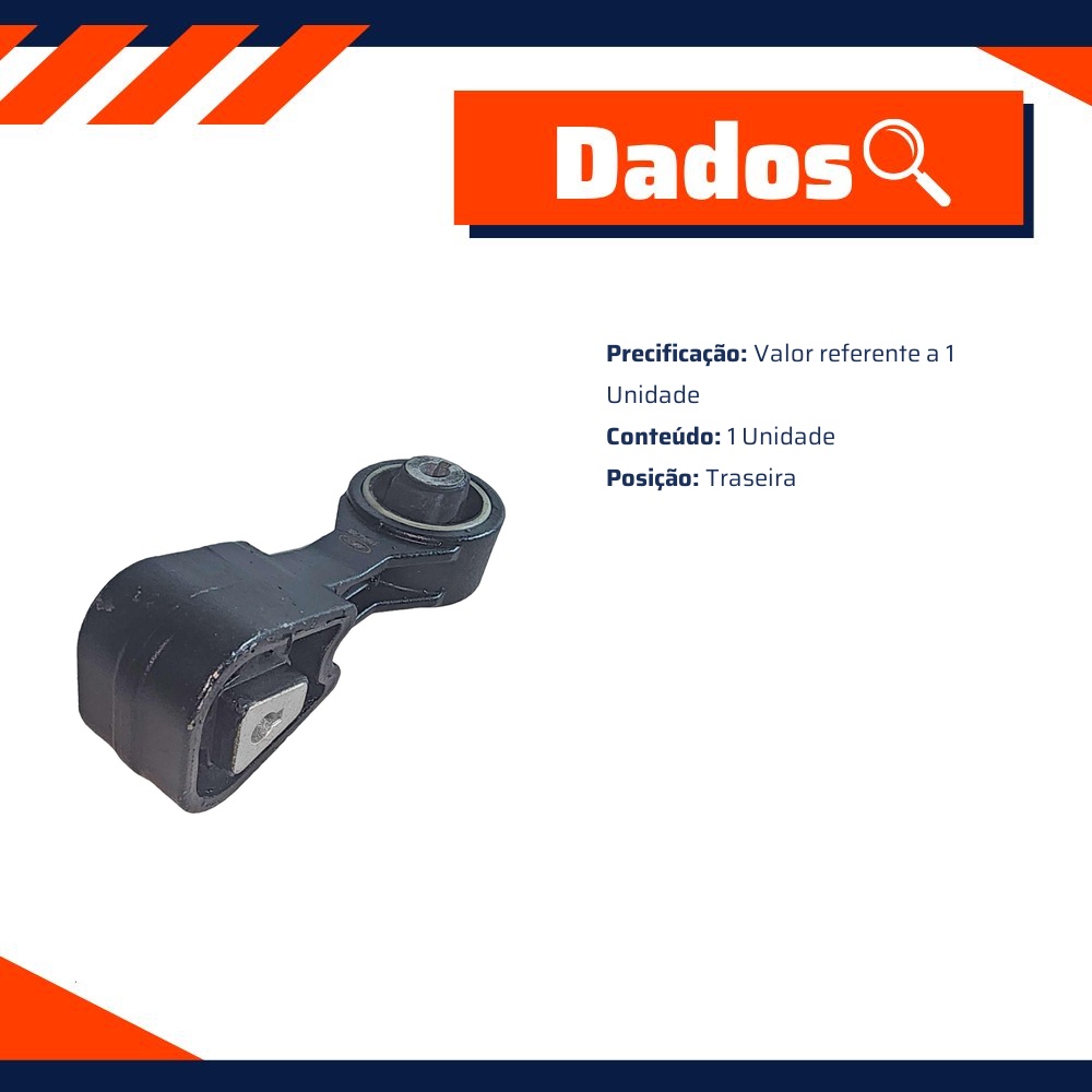 Coxim Traseiro do Câmbio - Metalsystem - 30465+MS