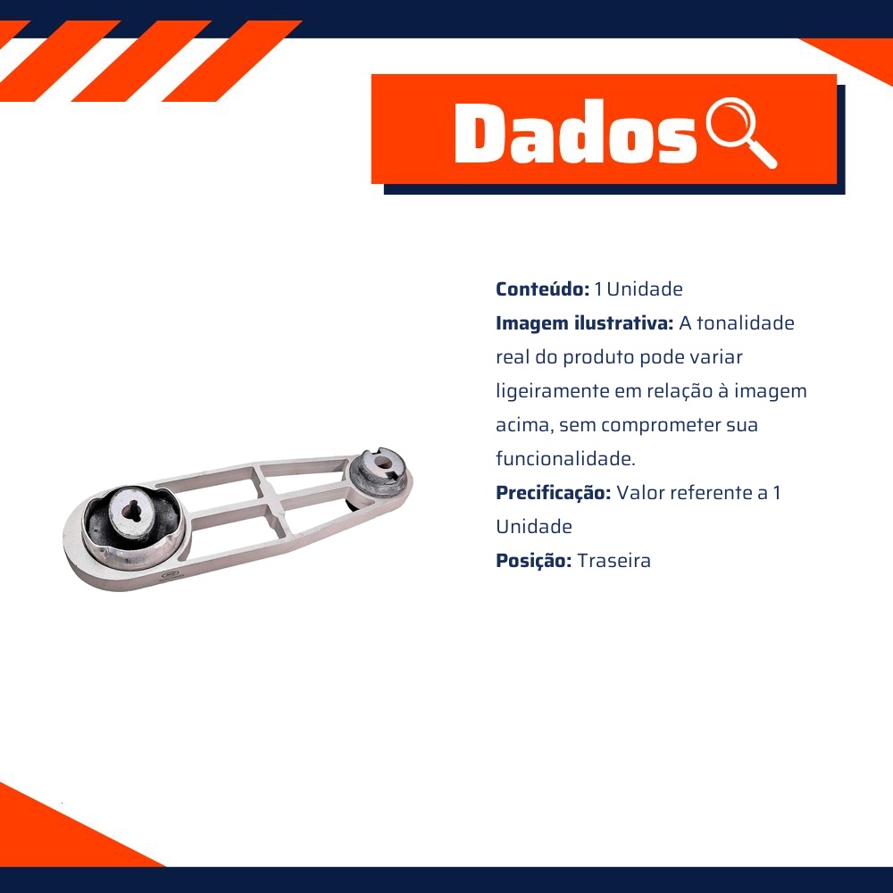 Coxim Traseiro do Câmbio - Metalsystem - 30769+MS