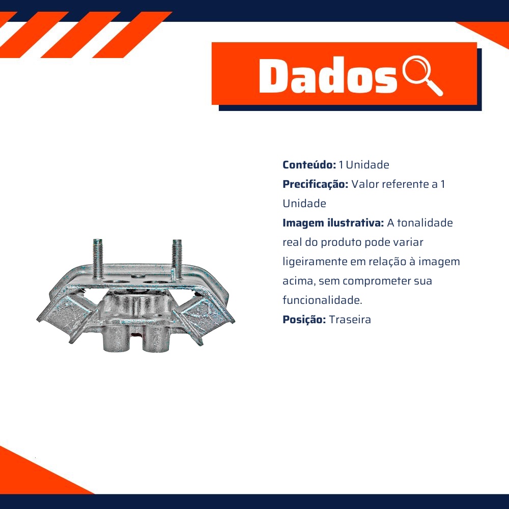 Coxim Traseiro do Câmbio para Chevrolet Camaro - MetalSystem - 31602+MS