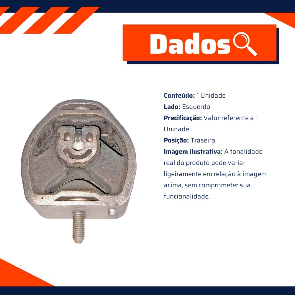 Coxim Traseiro do Câmbio Lado Esquerdo - Metalsystem - 30163+MS