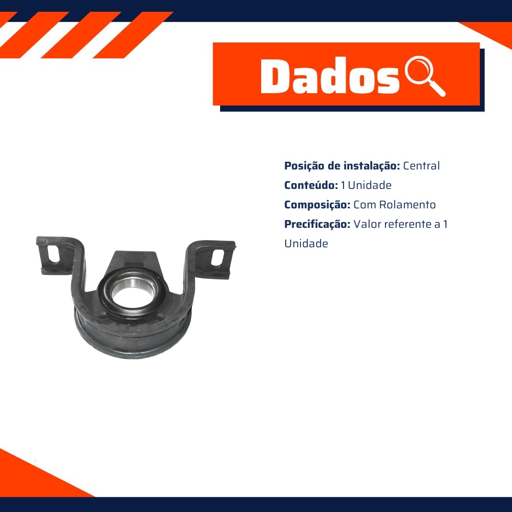 Coxim Central do Cardan com Rolamento para Mercedes-Benz Sprinter 312 e Sprinter 313 - MetalSystem - 03876+MS