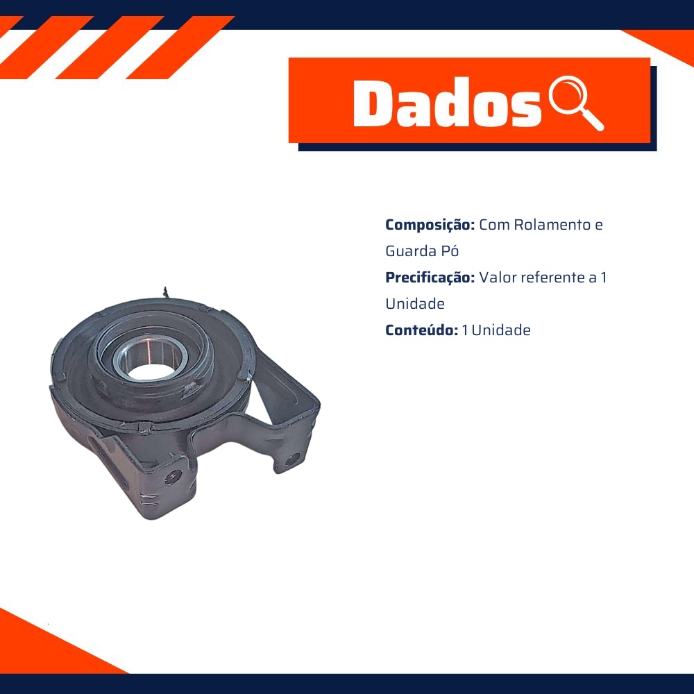 Coxim do Cardan com Rolamento e Guarda Pó - Metalsystem - 31577+MS