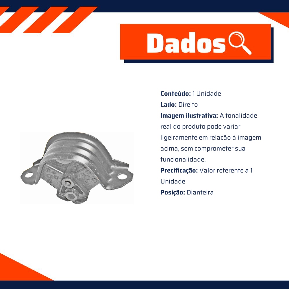 Coxim do Motor Dianteiro Lado Direito - Metalsystem - 04743+MS