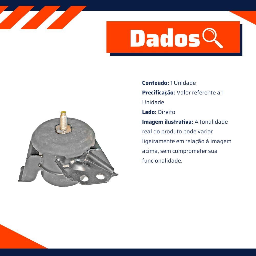 Coxim do Motor Lado Direito para Hyundai Tucson e KIA Sportage - MetalSystem - 31492+MS