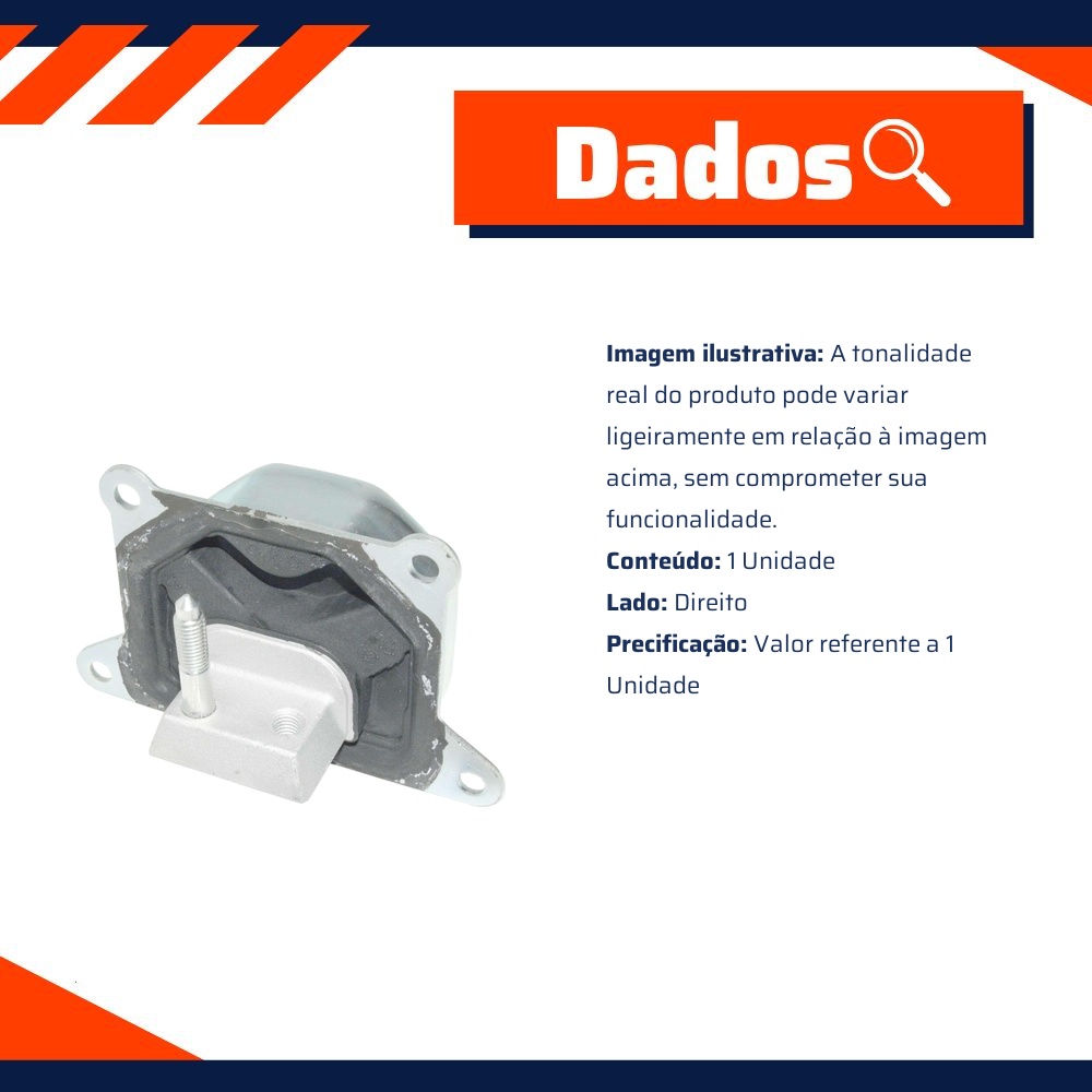 Coxim do Motor Lado Direito - Metalsystem - 04750+MS