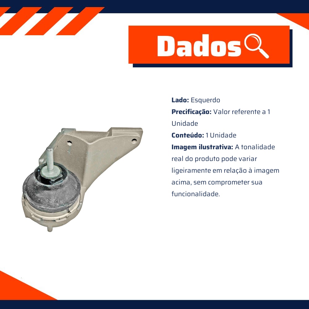 Coxim do Motor Lado Esquerdo - Metalsystem - 30665+MS