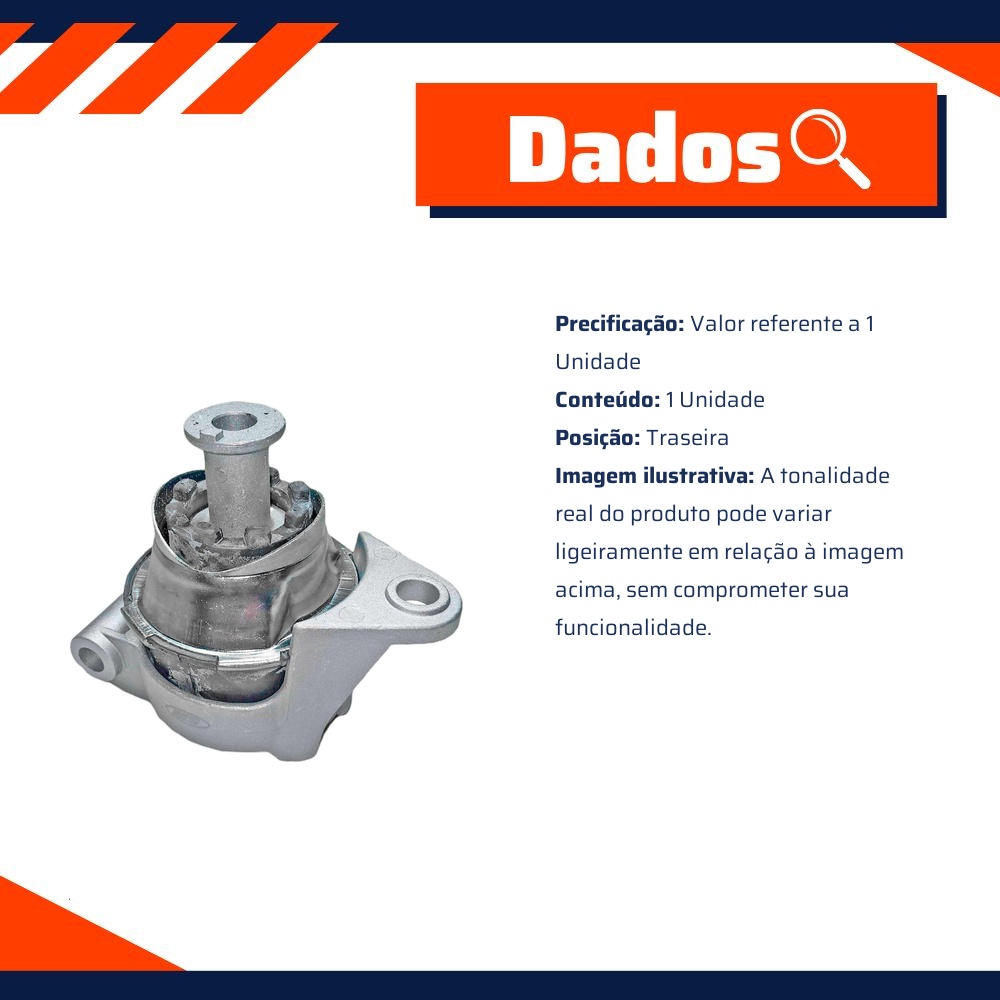 Coxim do Motor Traseiro - Metalsystem - 04760+MS