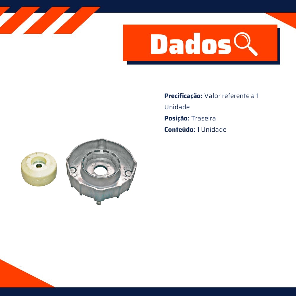 Prato do Amortecedor Traseiro para Audi Q7 Volkswagen Touareg - MetalSystem - 32129+MS
