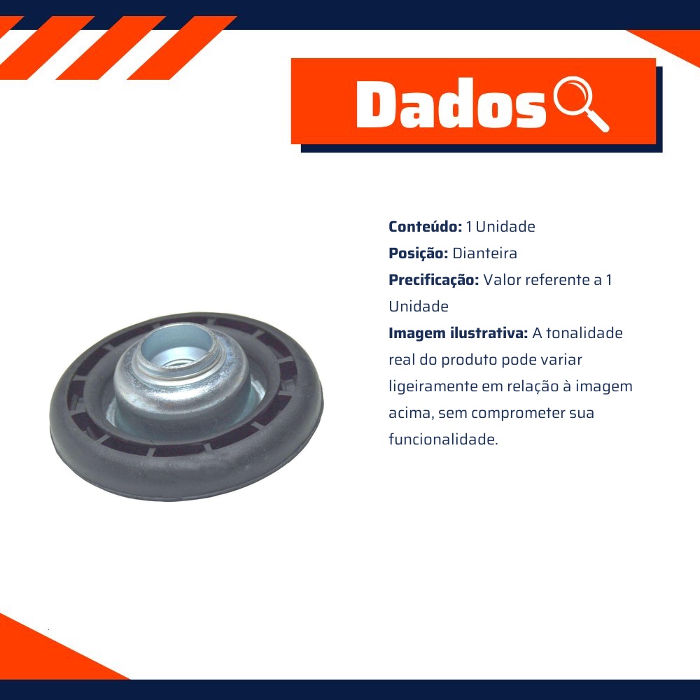 Prato do Amortecedor Dianteiro para Renault Clio e Kangoo - MetalSystem - 04146MS
