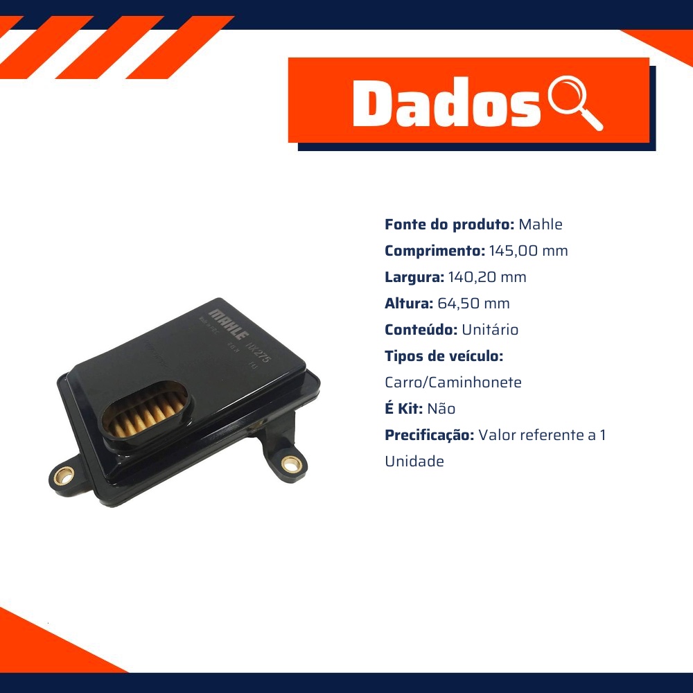 Filtro de Óleo do Câmbio - Mahle - HX275D