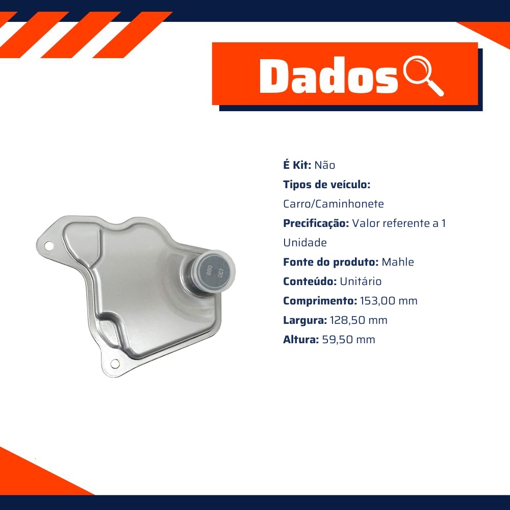 Filtro de Óleo do Câmbio para Nissan Sentra - Mahle - HX418D