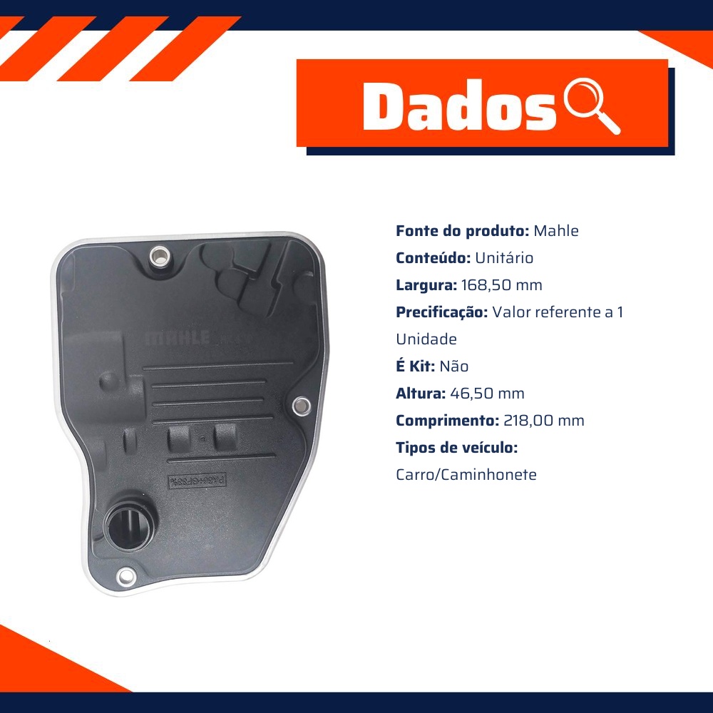 Filtro de Óleo do Câmbio - Mahle - HX439D
