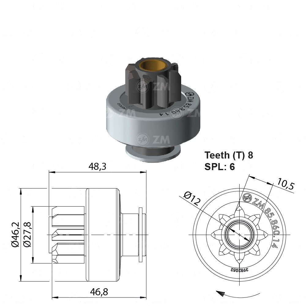 Impulsor de Partida - ZM - 85.860.14