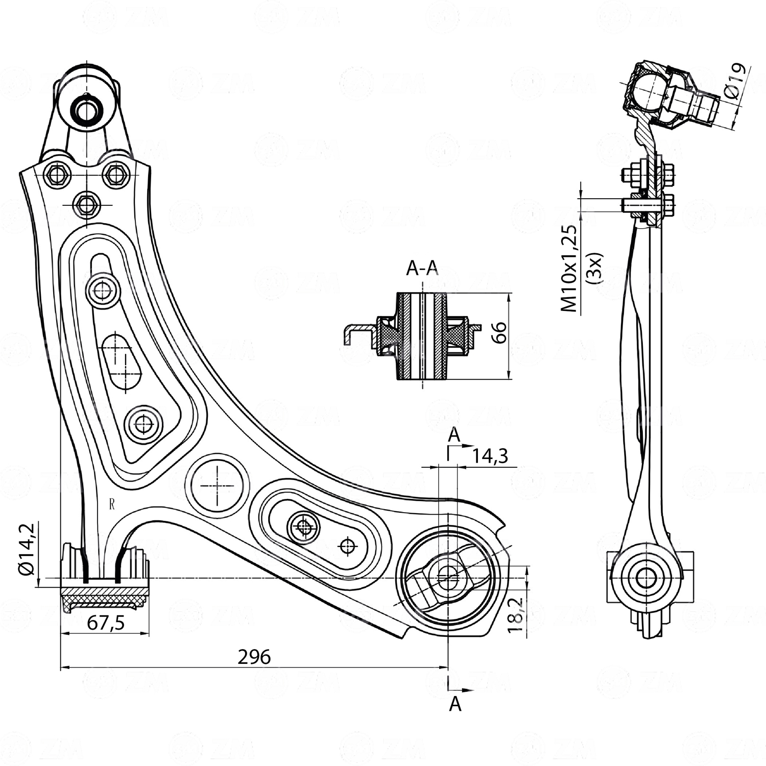 Bandeja de Suspensão para Jeep Renegade - ZM - 570.040.16