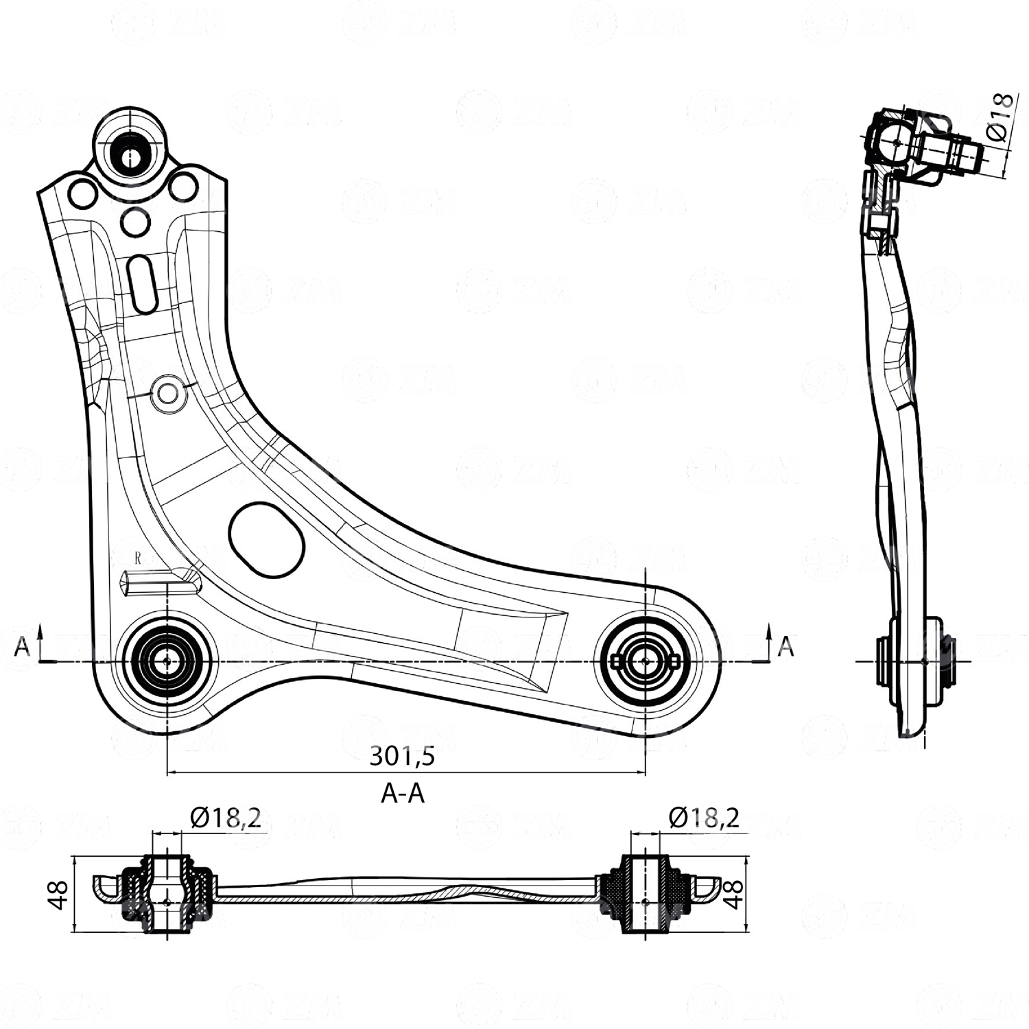 Bandeja de Suspensão para Peugeot 208 - ZM - 570.050.99