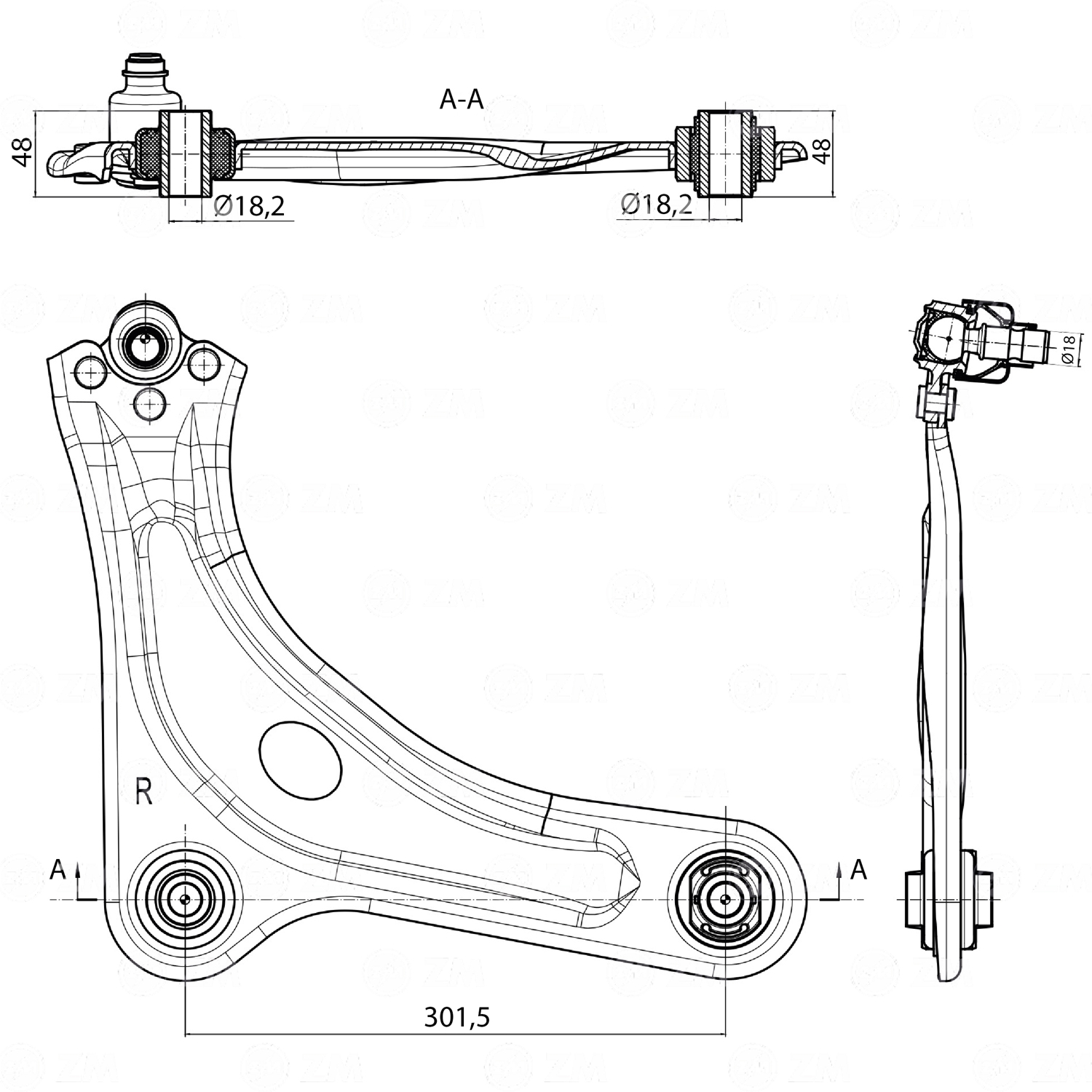 Bandeja de Suspensão para Citroen C3 - ZM - 570.050.04