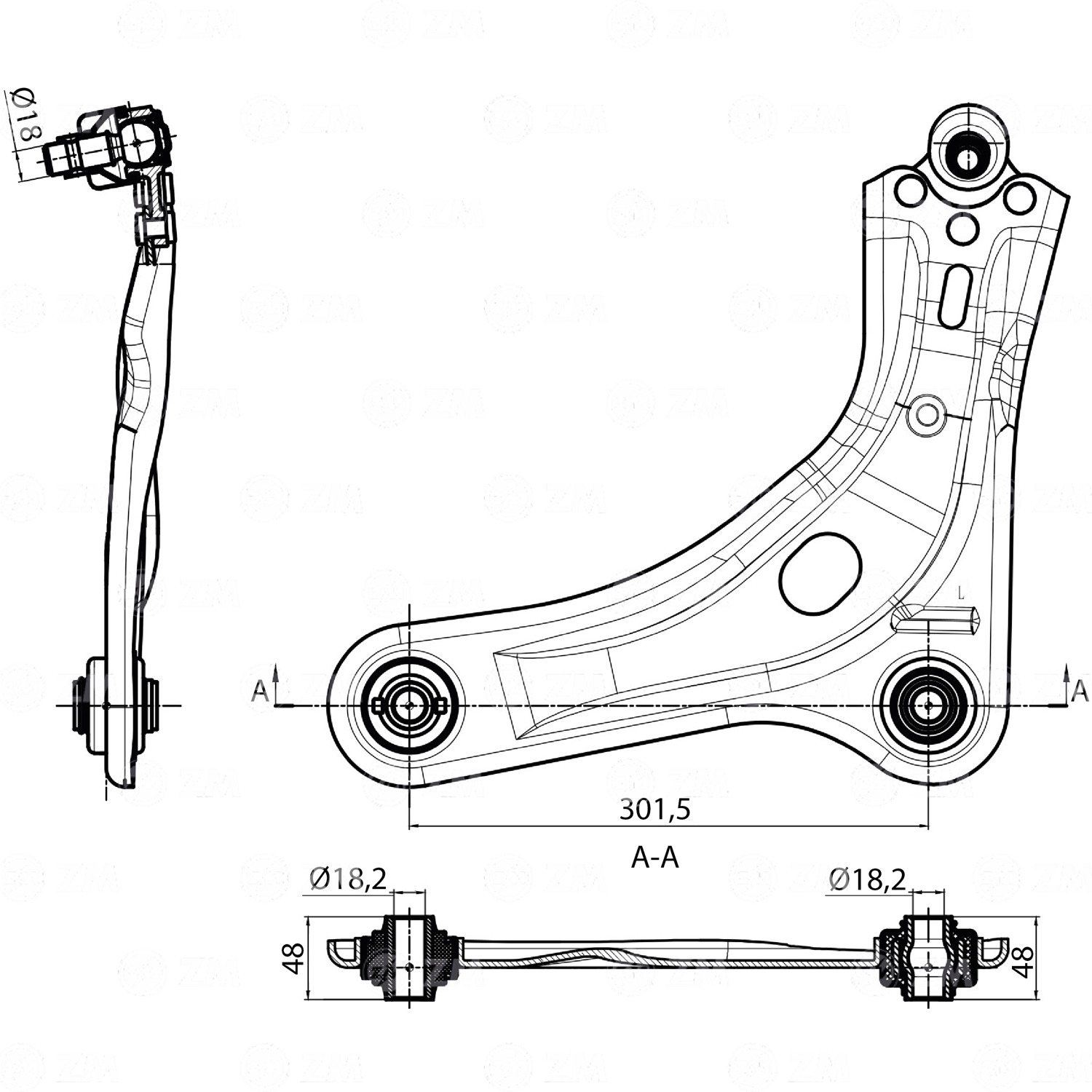 Bandeja de Suspensão para Peugeot 208 - ZM - 570.150.99
