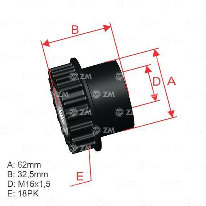 Polia do Alternador OAP - ZM - 96.001.22