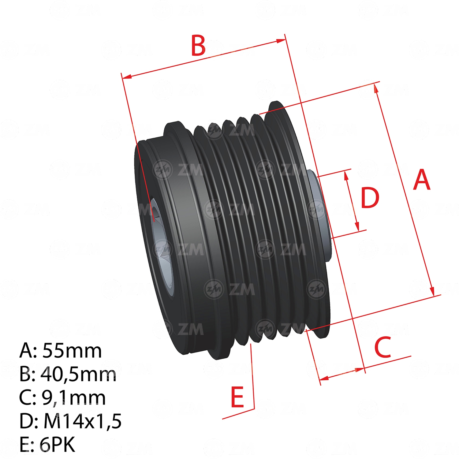 Polia do Alternador Oap para Honda Accord - ZM - 96.005.67