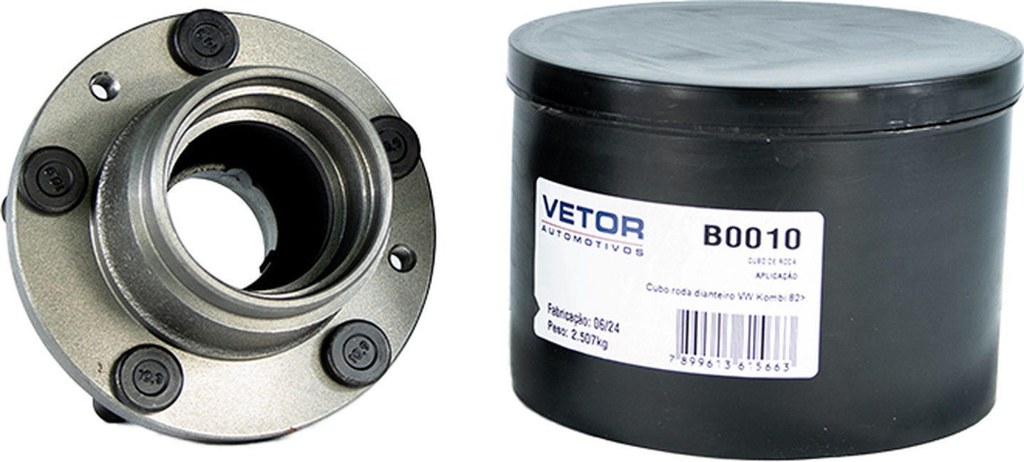 Cubo de Roda Dianteiro 5 Furos com Rolamento para Volkswagen Kombi - Vetor - B0010
