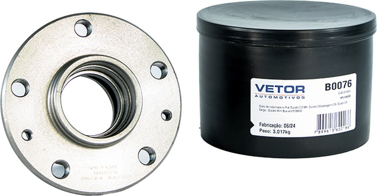 Cubo de Roda Traseiro 5 Furos com Rolamento para Fiat Ducato - Vetor - B0076