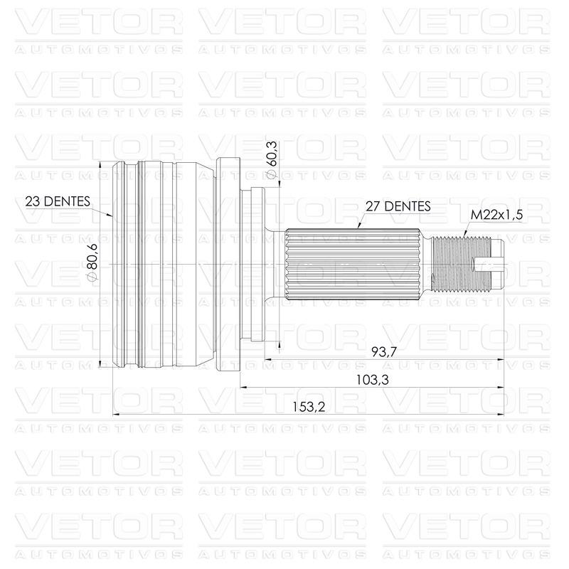 Junta Homocinética para Hyundai Creta e KIA Cerato - Vetor - VT6013