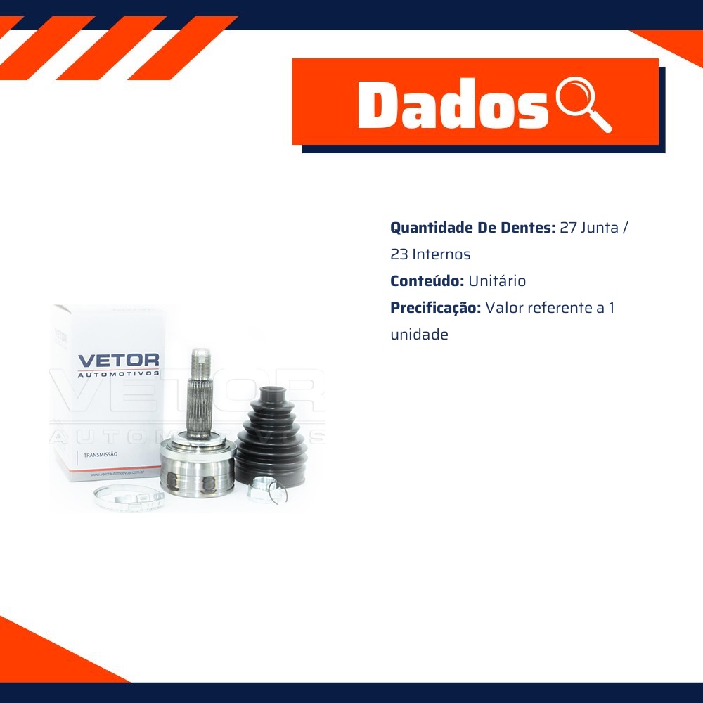Junta Homocinética para Hyundai Creta e KIA Cerato - Vetor - VT6013