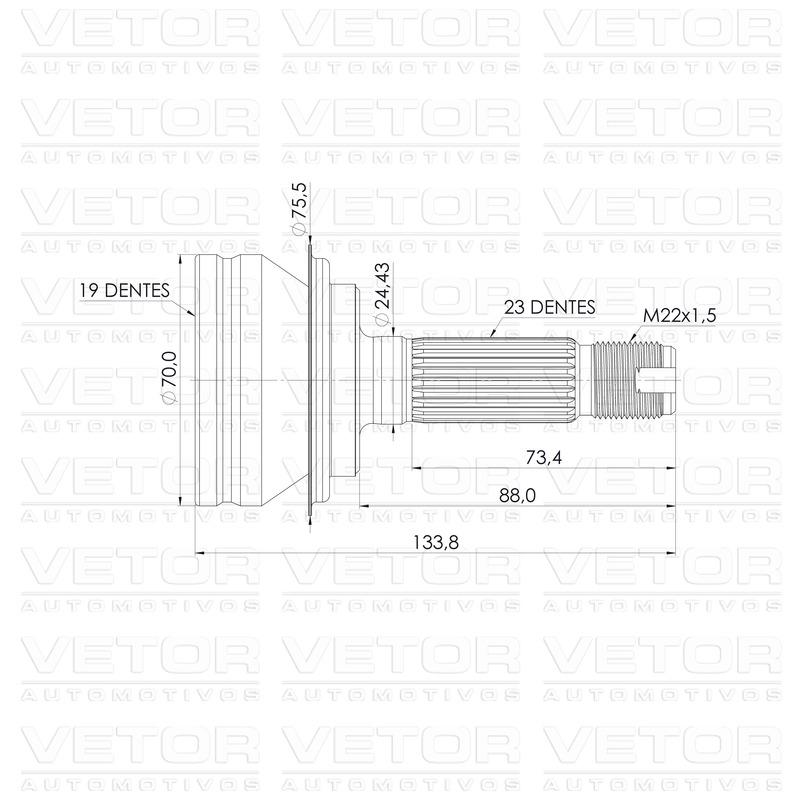 Junta Homocinética para Honda CR-V - Vetor - VT6003