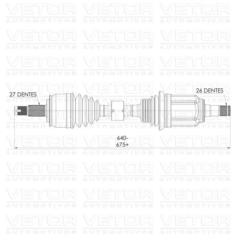 Semieixo Esquerdo para JEEP Compass - Vetor - VT9997