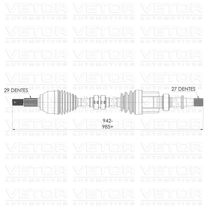 Semieixo Direito para Nissan Sentra - Vetor - VT9999