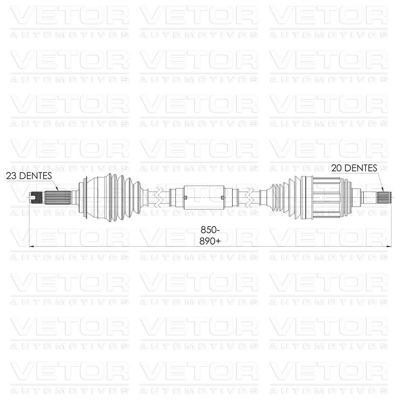 Semieixo Direito para Honda CR-V - Vetor - VT9989
