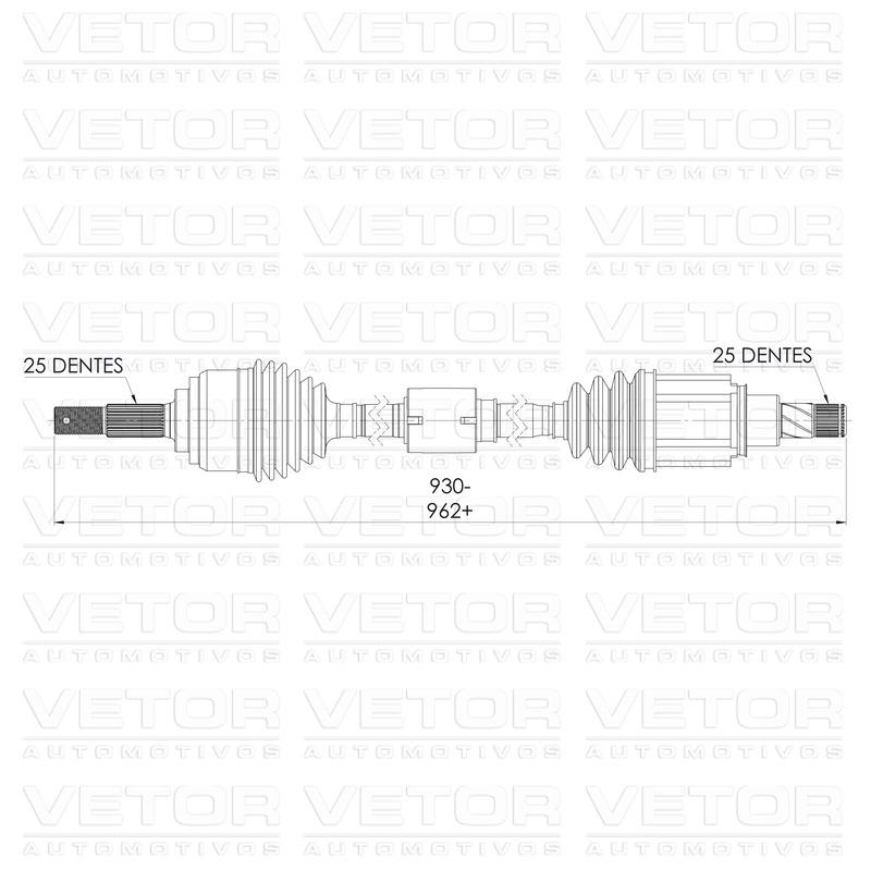 Semieixo Direito para Nissan Versa - Vetor - VT9991