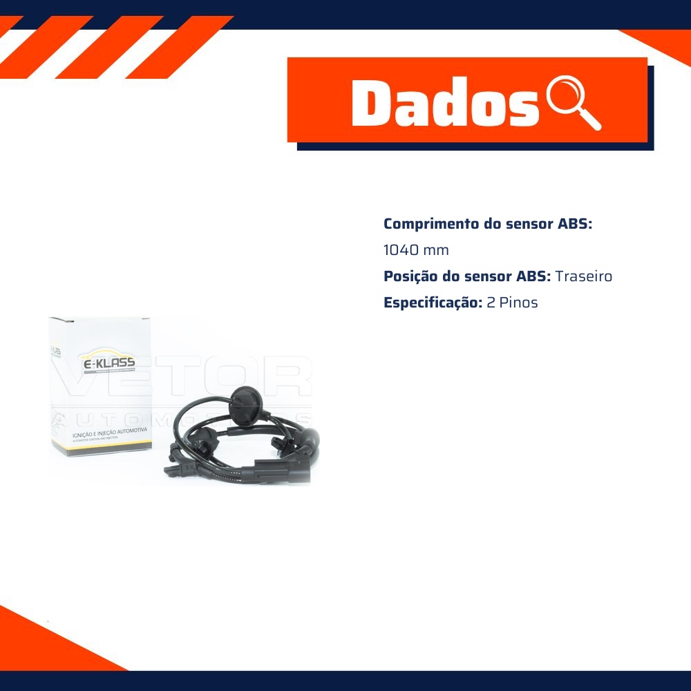 Sensor do ABS Traseiro para Mitsubishi ASX - E-Klass - ESA156