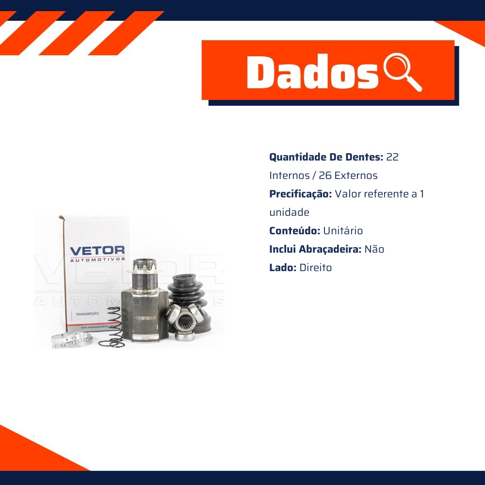 Tulipa Direita para Citroen Aircross e Peugeot 2008 - Vetor - VT5963
